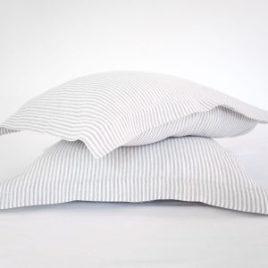 Leinen Kissenbezüge - Borte - gray stripes