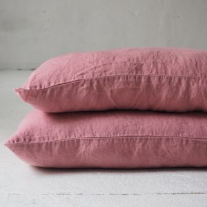 Leinen Kissenbezüge - Klassisch mit Bügelfalte - dusty pink