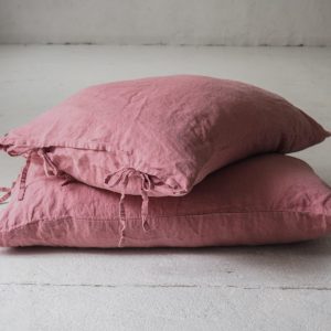 Leinen Kissenbezüge - Spannbänder - dusty pink