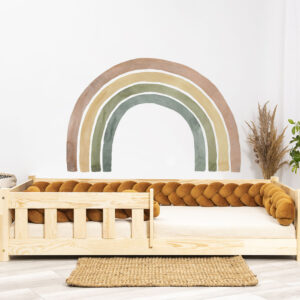 Wandsticker - Regenbogen 6 - M - Das Bett auf dem Foto ist 160x80cm groß.