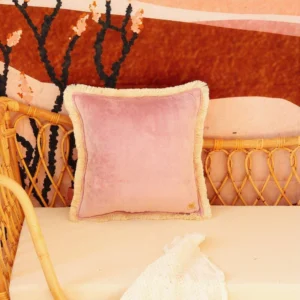 Kissen mit Fransen - light pink - 40x40