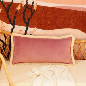 Kissen mit Fransen - dirty pink - 30x60